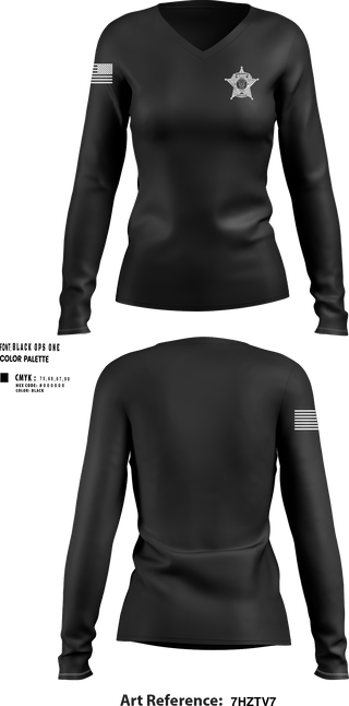 Womens Long Sleeve Vneck Shirt, Hays County Sheriff’s Office, , Teamtime, Team time, sublimation, custom sports apparel, team uniforms, spirit wear, spiritwear, sports uniforms, custom shirts, team store, custom team store, fundraiser sports, apparel fundraiser