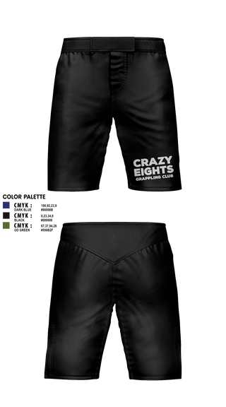 Fight Shorts, Crazy Eights Grappling Club, Wrestling, Teamtime, Team time, sublimation, custom sports apparel, team uniforms, spirit wear, spiritwear, sports uniforms, custom shirts, team store, custom team store, fundraiser sports, apparel fundraiser