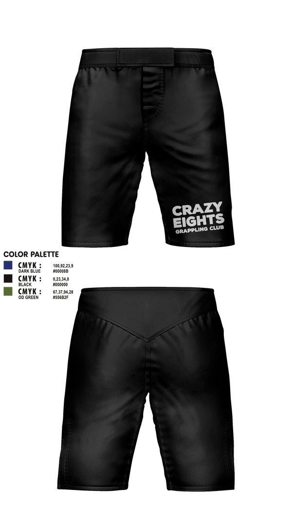 Fight Shorts, Crazy Eights Grappling Club, Wrestling, Teamtime, Team time, sublimation, custom sports apparel, team uniforms, spirit wear, spiritwear, sports uniforms, custom shirts, team store, custom team store, fundraiser sports, apparel fundraiser