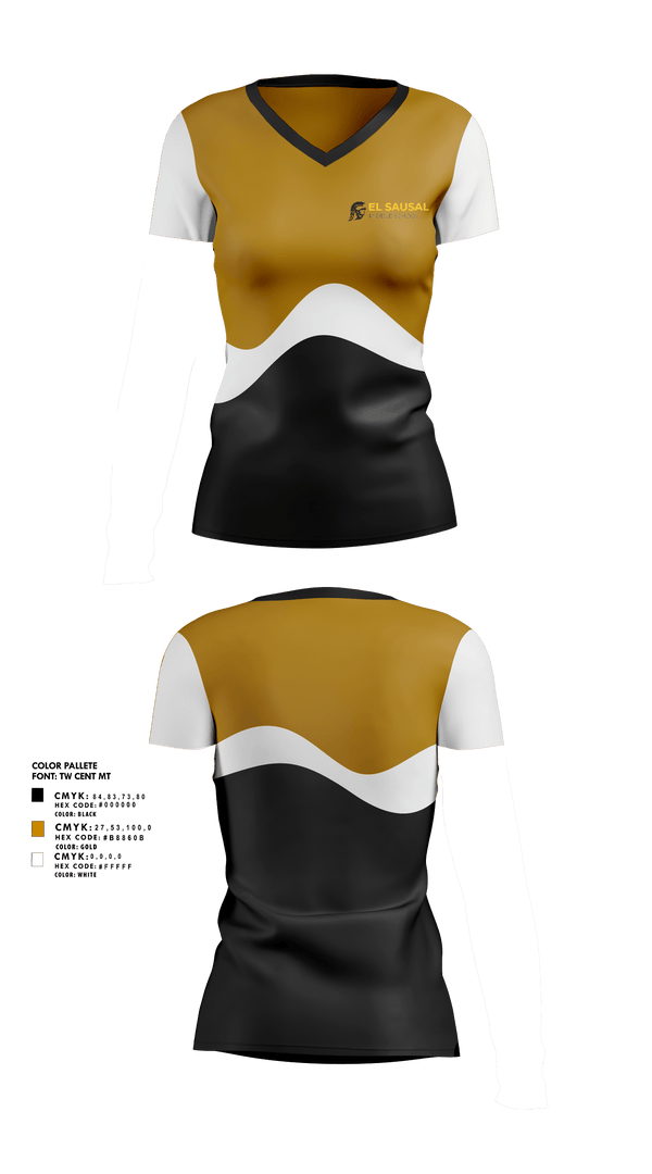 Womens Short Sleeve Vneck Shirt, El Sausal Middle School, Spirit Store, Teamtime, Team time, sublimation, custom sports apparel, team uniforms, spirit wear, spiritwear, sports uniforms, custom shirts, team store, custom team store, fundraiser sports, apparel fundraiser