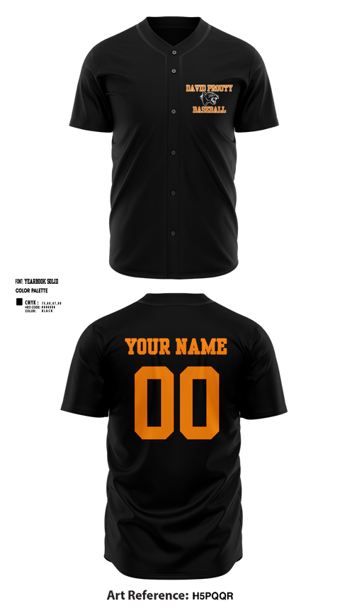 Full Button Baseball Jersey, David Prouty Panthers Baseball, Baseball, Teamtime, Team time, sublimation, custom sports apparel, team uniforms, spirit wear, spiritwear, sports uniforms, custom shirts, team store, custom team store, fundraiser sports, apparel fundraiser