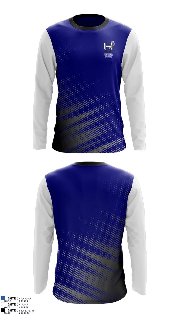 Long Sleeve Performance Shirt, Hawkins Tennis, Tennis, Teamtime, Team time, sublimation, custom sports apparel, team uniforms, spirit wear, spiritwear, sports uniforms, custom shirts, team store, custom team store, fundraiser sports, apparel fundraiser