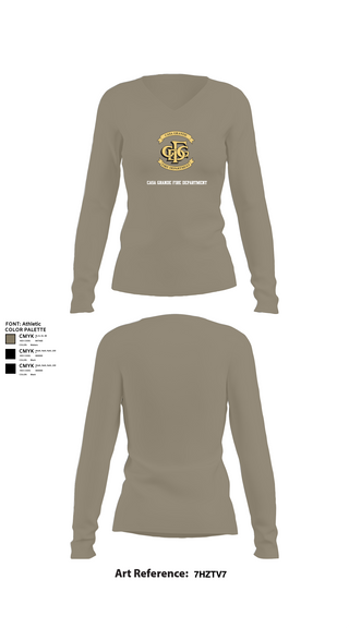Womens Long Sleeve Vneck Shirt, Casa Grande Fire Department, , Teamtime, Team time, sublimation, custom sports apparel, team uniforms, spirit wear, spiritwear, sports uniforms, custom shirts, team store, custom team store, fundraiser sports, apparel fundraiser