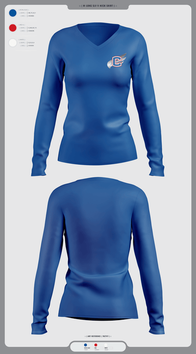 Cleveland Blue Raiders 65341867 Women's Long Sleeve V-neck Shirt - 1