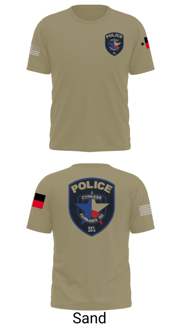 Short Sleeve Performance Shirt, Cypress- Fairbanks ISD Police Department, Police, Teamtime, Team time, sublimation, custom sports apparel, team uniforms, spirit wear, spiritwear, sports uniforms, custom shirts, team store, custom team store, fundraiser sports, apparel fundraiser