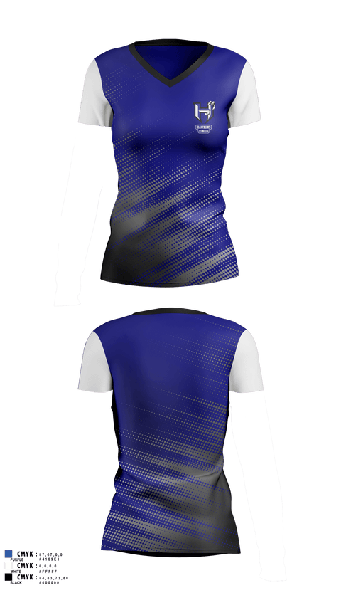Womens Short Sleeve Vneck Shirt, Hawkins Tennis, Tennis, Teamtime, Team time, sublimation, custom sports apparel, team uniforms, spirit wear, spiritwear, sports uniforms, custom shirts, team store, custom team store, fundraiser sports, apparel fundraiser