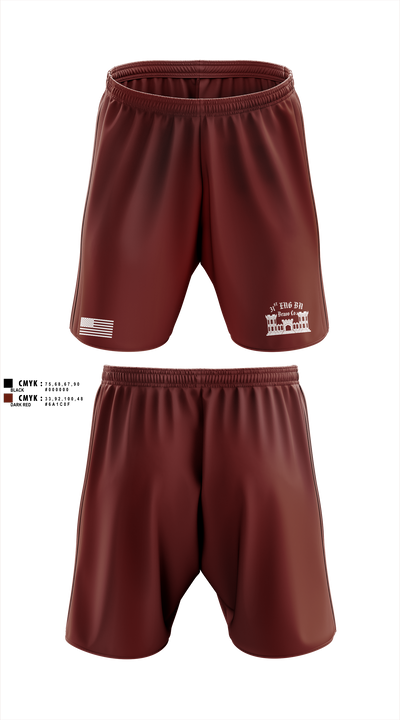 Bravo Company “Bulldogs” 31st Engineer Battalion 91447839 Athletic Shorts With Pockets - 1