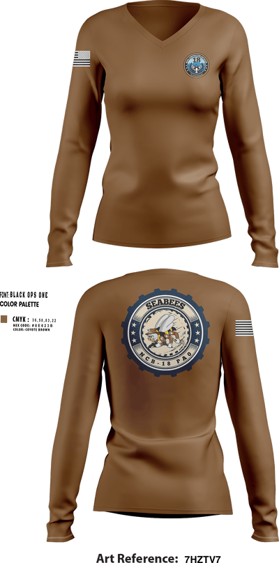 NCB-18 38881845 Women's Long Sleeve V-neck Shirt - 30
