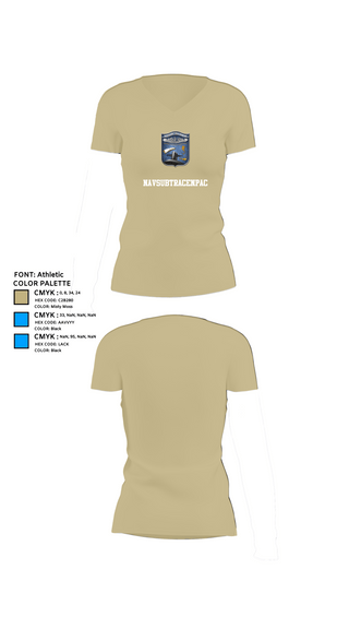Womens Short Sleeve Vneck Shirt, NAVSUBTRACENPAC, , Teamtime, Team time, sublimation, custom sports apparel, team uniforms, spirit wear, spiritwear, sports uniforms, custom shirts, team store, custom team store, fundraiser sports, apparel fundraiser