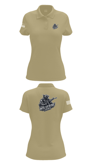 Womens Short Sleeve Performance Polo, Wolverine Arms, , Teamtime, Team time, sublimation, custom sports apparel, team uniforms, spirit wear, spiritwear, sports uniforms, custom shirts, team store, custom team store, fundraiser sports, apparel fundraiser