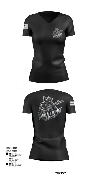Womens Short Sleeve Vneck Shirt, Wolverine Arms, , Teamtime, Team time, sublimation, custom sports apparel, team uniforms, spirit wear, spiritwear, sports uniforms, custom shirts, team store, custom team store, fundraiser sports, apparel fundraiser