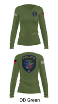 Cypress- Fairbanks ISD Police Department 56419862 Women's Long Sleeve V-neck Shirt - 54