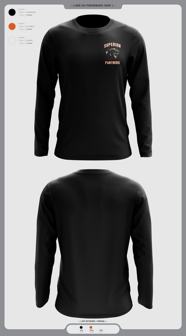 Long Sleeve Performance Shirt, Superior Panthers, Baseball, Teamtime, Team time, sublimation, custom sports apparel, team uniforms, spirit wear, spiritwear, sports uniforms, custom shirts, team store, custom team store, fundraiser sports, apparel fundraiser