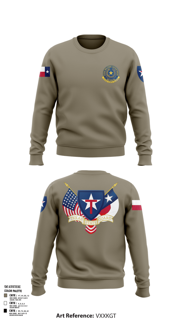 Crew Neck Sweatshirt, 2BN, 3BDE TXSG, , Teamtime, Team time, sublimation, custom sports apparel, team uniforms, spirit wear, spiritwear, sports uniforms, custom shirts, team store, custom team store, fundraiser sports, apparel fundraiser