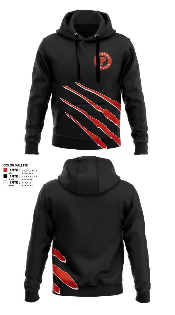 Hoodie, Proctor Raiders, Bowling, Teamtime, Team time, sublimation, custom sports apparel, team uniforms, spirit wear, spiritwear, sports uniforms, custom shirts, team store, custom team store, fundraiser sports, apparel fundraiser