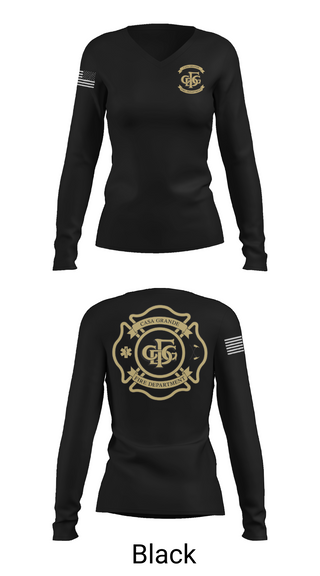Womens Long Sleeve Vneck Shirt, Casa Grande Fire Department, , Teamtime, Team time, sublimation, custom sports apparel, team uniforms, spirit wear, spiritwear, sports uniforms, custom shirts, team store, custom team store, fundraiser sports, apparel fundraiser