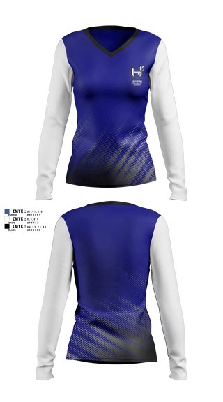 Womens Long Sleeve Vneck Shirt, Hawkins Tennis, Tennis, Teamtime, Team time, sublimation, custom sports apparel, team uniforms, spirit wear, spiritwear, sports uniforms, custom shirts, team store, custom team store, fundraiser sports, apparel fundraiser