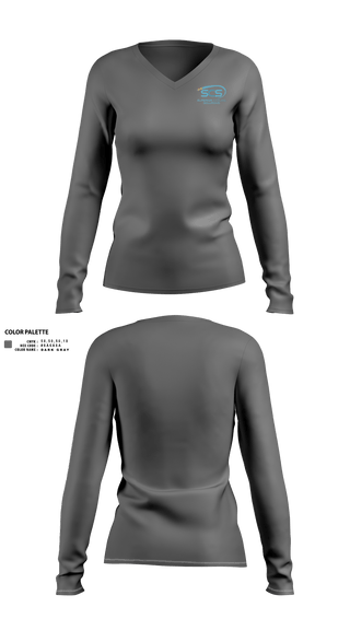 Womens Long Sleeve Vneck Shirt, Superior Cabling Solutions, , Teamtime, Team time, sublimation, custom sports apparel, team uniforms, spirit wear, spiritwear, sports uniforms, custom shirts, team store, custom team store, fundraiser sports, apparel fundraiser