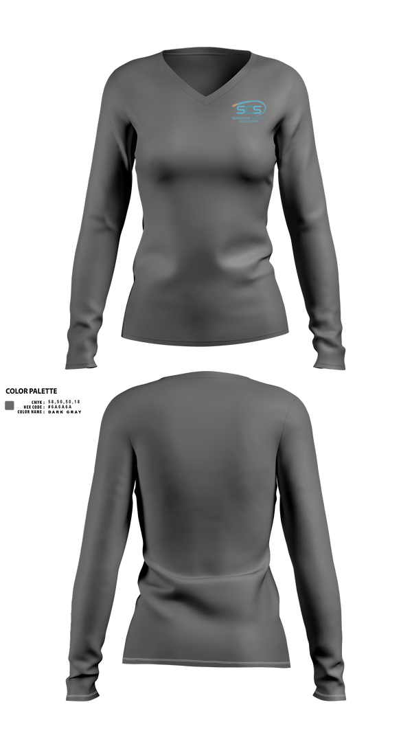 Womens Long Sleeve Vneck Shirt, Superior Cabling Solutions, , Teamtime, Team time, sublimation, custom sports apparel, team uniforms, spirit wear, spiritwear, sports uniforms, custom shirts, team store, custom team store, fundraiser sports, apparel fundraiser