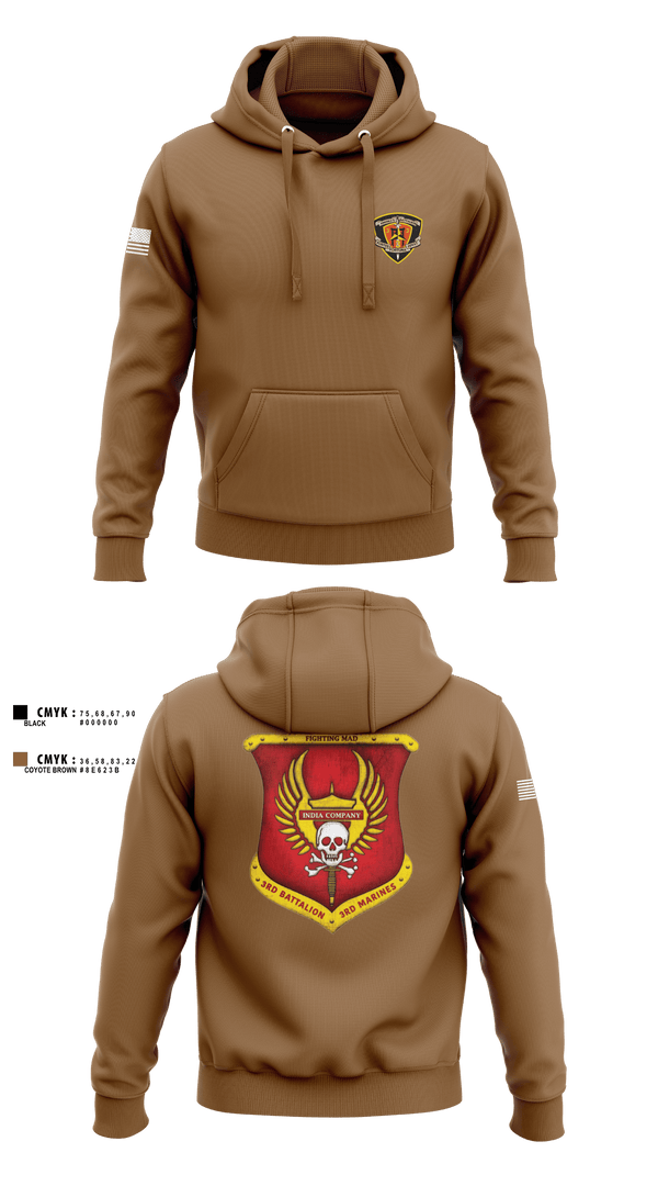 Hoodie, 3rd Battalion 3rd Marines India Co., , Teamtime, Team time, sublimation, custom sports apparel, team uniforms, spirit wear, spiritwear, sports uniforms, custom shirts, team store, custom team store, fundraiser sports, apparel fundraiser