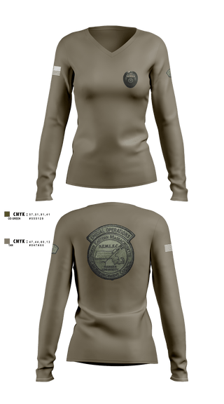 Womens Long Sleeve Vneck Shirt, NEMLEC SWAT, , Teamtime, Team time, sublimation, custom sports apparel, team uniforms, spirit wear, spiritwear, sports uniforms, custom shirts, team store, custom team store, fundraiser sports, apparel fundraiser