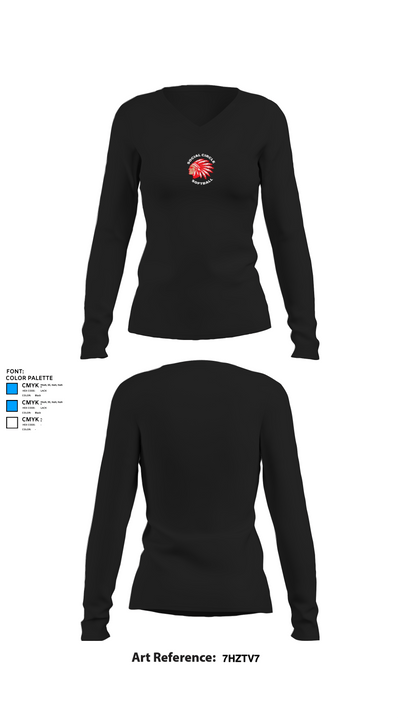 Social Circle Middle School Softball 28637906 Women's Long Sleeve V-neck Shirt - 34