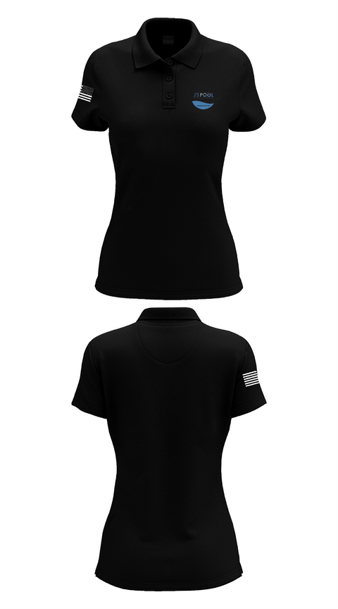 Womens Short Sleeve Performance Polo, J’s Pool Solutions, , Teamtime, Team time, sublimation, custom sports apparel, team uniforms, spirit wear, spiritwear, sports uniforms, custom shirts, team store, custom team store, fundraiser sports, apparel fundraiser