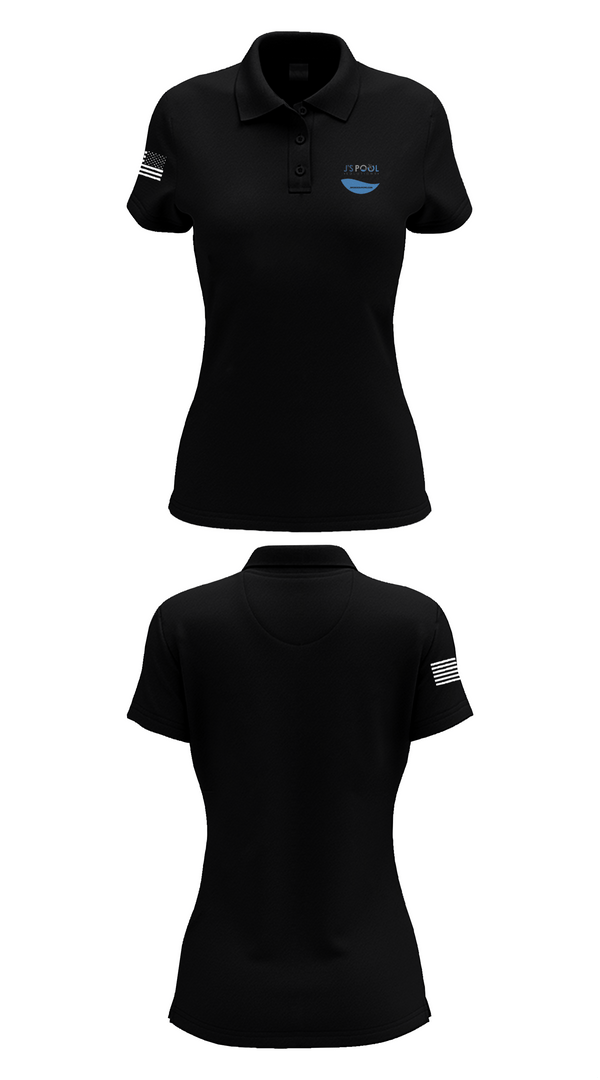 Womens Short Sleeve Performance Polo, J’s Pool Solutions, , Teamtime, Team time, sublimation, custom sports apparel, team uniforms, spirit wear, spiritwear, sports uniforms, custom shirts, team store, custom team store, fundraiser sports, apparel fundraiser