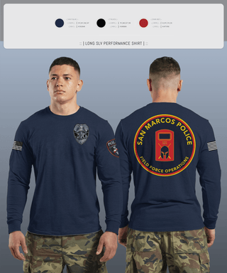Long Sleeve Performance Shirt, San marcos police - field force, Police, Teamtime, Team time, sublimation, custom sports apparel, team uniforms, spirit wear, spiritwear, sports uniforms, custom shirts, team store, custom team store, fundraiser sports, apparel fundraiser