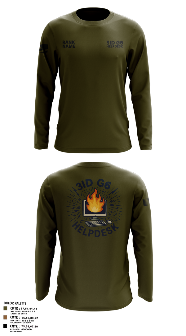 Long Sleeve Performance Shirt, 3ID G6 Helpdesk, , Teamtime, Team time, sublimation, custom sports apparel, team uniforms, spirit wear, spiritwear, sports uniforms, custom shirts, team store, custom team store, fundraiser sports, apparel fundraiser