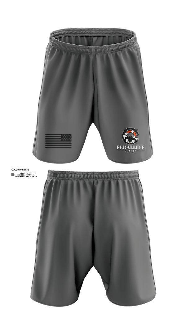 Athletic Shorts With Pockets, Ferallife Guards, , Teamtime, Team time, sublimation, custom sports apparel, team uniforms, spirit wear, spiritwear, sports uniforms, custom shirts, team store, custom team store, fundraiser sports, apparel fundraiser