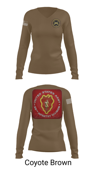 Womens Long Sleeve Vneck Shirt, 25th infantry division C-Btry 1/8 FA, , Teamtime, Team time, sublimation, custom sports apparel, team uniforms, spirit wear, spiritwear, sports uniforms, custom shirts, team store, custom team store, fundraiser sports, apparel fundraiser