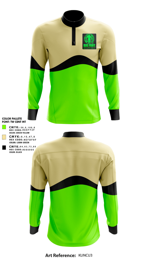 Quarter Zip Jacket, Bigfoot Wines Lawn Care LLC, , Teamtime, Team time, sublimation, custom sports apparel, team uniforms, spirit wear, spiritwear, sports uniforms, custom shirts, team store, custom team store, fundraiser sports, apparel fundraiser