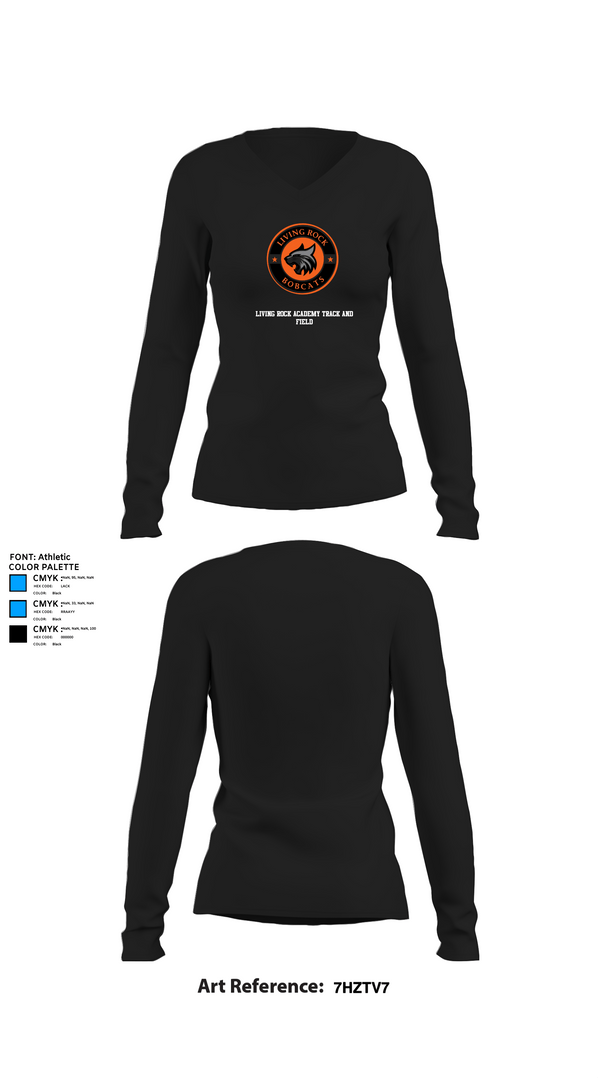 Womens Long Sleeve Vneck Shirt, Living Rock Academy Track and Field, Track & Field, Teamtime, Team time, sublimation, custom sports apparel, team uniforms, spirit wear, spiritwear, sports uniforms, custom shirts, team store, custom team store, fundraiser sports, apparel fundraiser