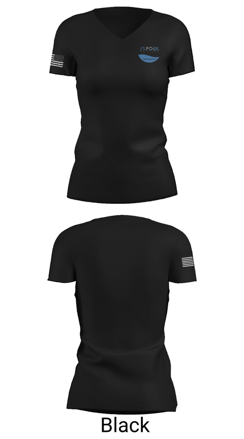 Womens Short Sleeve Vneck Shirt, J’s Pool Solutions, , Teamtime, Team time, sublimation, custom sports apparel, team uniforms, spirit wear, spiritwear, sports uniforms, custom shirts, team store, custom team store, fundraiser sports, apparel fundraiser