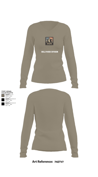 Womens Long Sleeve Vneck Shirt, Hollywood Division, Police, Teamtime, Team time, sublimation, custom sports apparel, team uniforms, spirit wear, spiritwear, sports uniforms, custom shirts, team store, custom team store, fundraiser sports, apparel fundraiser