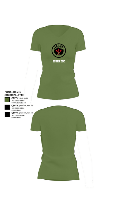 593rd esc 84588432 Women's Short Sleeve V-neck Shirt - 44