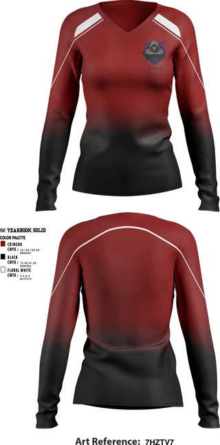 Women's Long Sleeve Vneck Shirt, True, E-Sports, Teamtime, Team time, sublimation, custom sports apparel, team uniforms, spirit wear, spiritwear, sports uniforms, custom shirts, team store, custom team store, fundraiser sports, apparel fundraiser