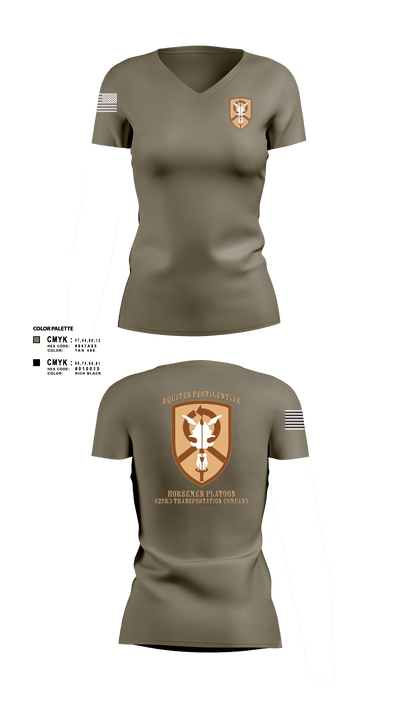 1st Platoon, 423 TC 69151656 Women's Short Sleeve V-neck Shirt - 3