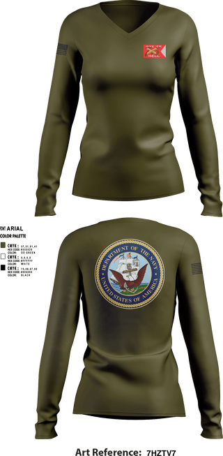 Women's Long Sleeve Vneck Shirt, Air Department, Navy, Teamtime, Team time, sublimation, custom sports apparel, team uniforms, spirit wear, spiritwear, sports uniforms, custom shirts, team store, custom team store, fundraiser sports, apparel fundraiser