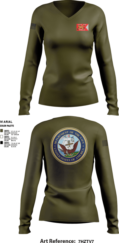 Air Department 74097822 Women's Long Sleeve V-neck Shirt - 1