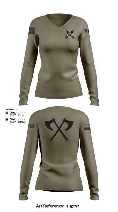 Mortars 32639888 Women's Long Sleeve V-neck Shirt - 6