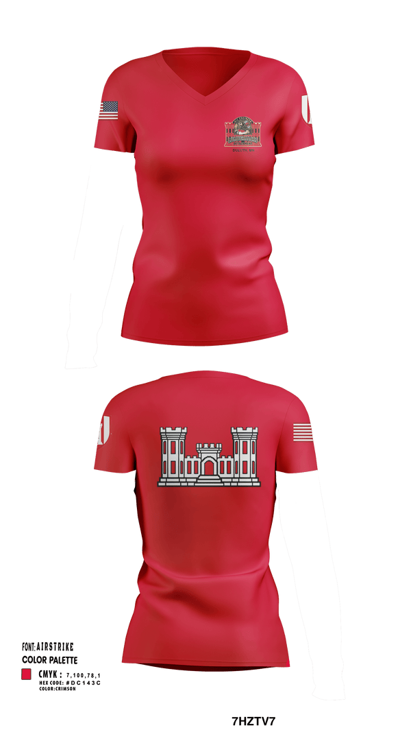 Women's Short Sleeve Vneck Shirt, 612 Engineer Detachment, , Teamtime, Team time, sublimation, custom sports apparel, team uniforms, spirit wear, spiritwear, sports uniforms, custom shirts, team store, custom team store, fundraiser sports, apparel fundraiser