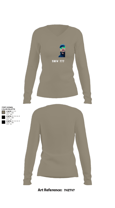 SMW 777 26525644 Women's Long Sleeve V-neck Shirt - 62