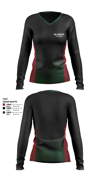 Women's Long Sleeve Vneck Shirt, The Committee, Cycling, Teamtime, Team time, sublimation, custom sports apparel, team uniforms, spirit wear, spiritwear, sports uniforms, custom shirts, team store, custom team store, fundraiser sports, apparel fundraiser