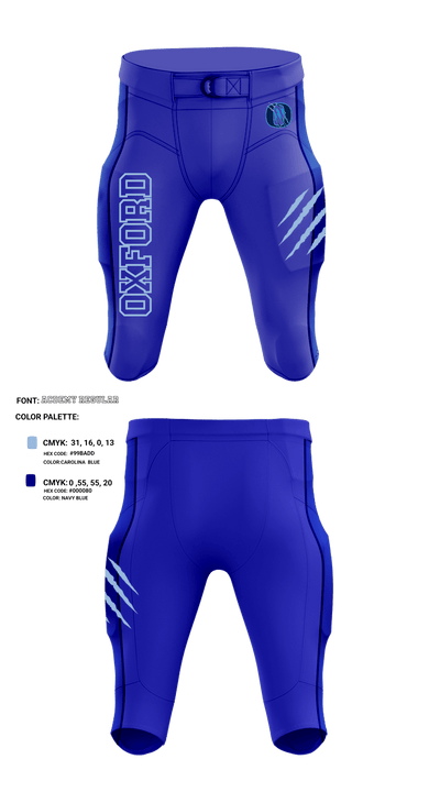 Oxford Pop Warner Football And Cheer 96398597 Football Pants - 1