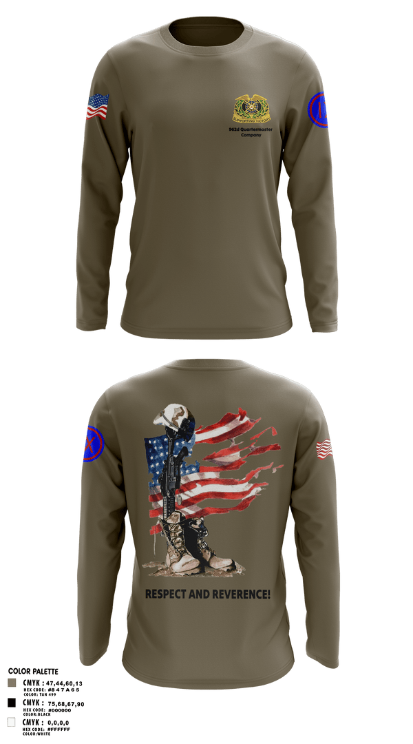 Long Sleeve Performance Shirt, 962D QUARTERMASTER COMPANY (MORTUARY AFFAIRS), Army, Teamtime, Team time, sublimation, custom sports apparel, team uniforms, spirit wear, spiritwear, sports uniforms, custom shirts, team store, custom team store, fundraiser sports, apparel fundraiser