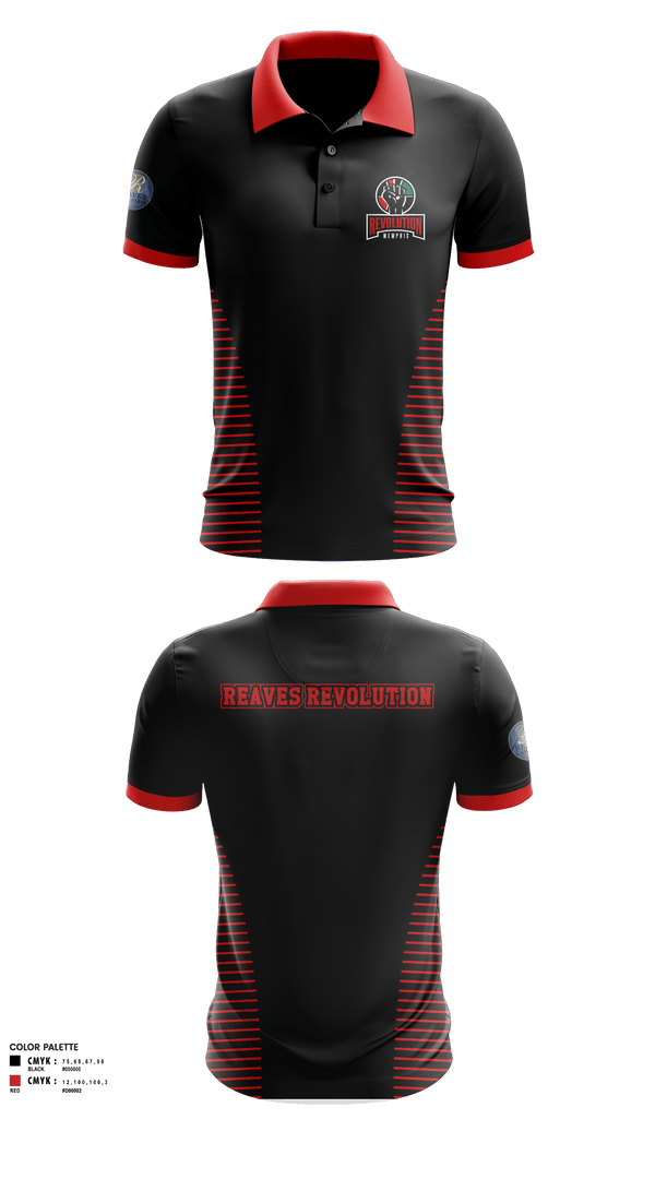 Short Sleeve Performance Polo, Reaves Revolution, Men's Basketball, Teamtime, Team time, sublimation, custom sports apparel, team uniforms, spirit wear, spiritwear, sports uniforms, custom shirts, team store, custom team store, fundraiser sports, apparel fundraiser