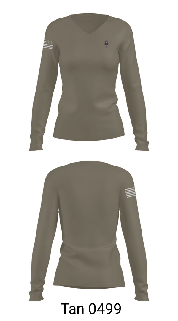 Women's Long Sleeve Vneck Shirt, 56th SOF CBRN Company, Army, Teamtime, Team time, sublimation, custom sports apparel, team uniforms, spirit wear, spiritwear, sports uniforms, custom shirts, team store, custom team store, fundraiser sports, apparel fundraiser