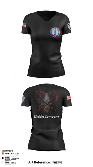 Women's Short Sleeve Vneck Shirt, Delta Company 3-144th Infantry, National Guard, Teamtime, Team time, sublimation, custom sports apparel, team uniforms, spirit wear, spiritwear, sports uniforms, custom shirts, team store, custom team store, fundraiser sports, apparel fundraiser